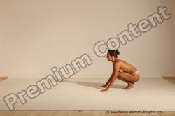 Nude Gymnastic poses Woman White Moving poses Slim long brown Dynamic poses Pinup